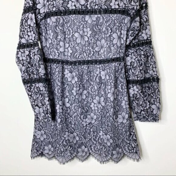 For Love & Lemons Women's Theodora Bell Sleeve Mini Dress Lace Purple Small - Picture 6 of 16